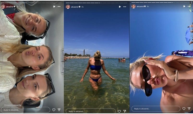 Screenshots of Alica Schmidt's Instagram stories | Source: IG/ alicasmd
